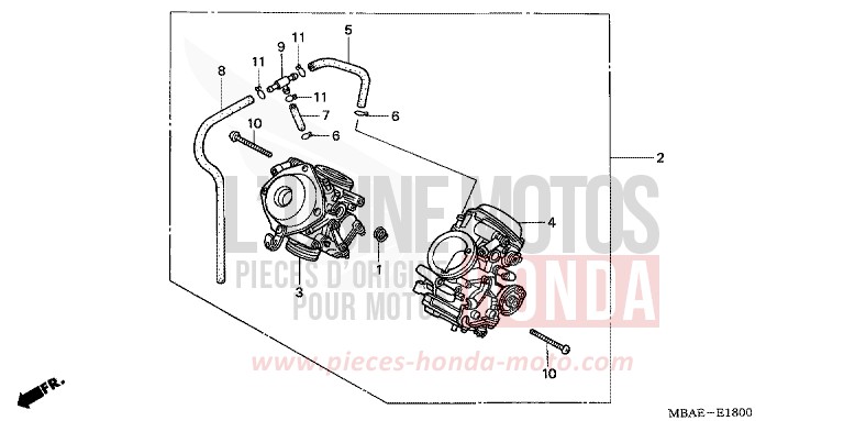 VERGASER (KOMPL.) von Shadow Aero LIGHT CUPPER METALLIC-S (YR118K) von 2000